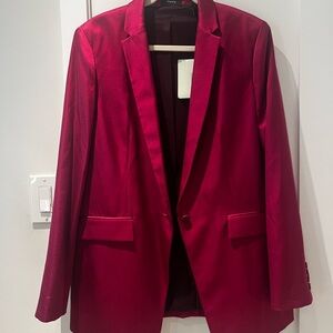 Theory Elegant Dark Red (Malbec) silk blazer